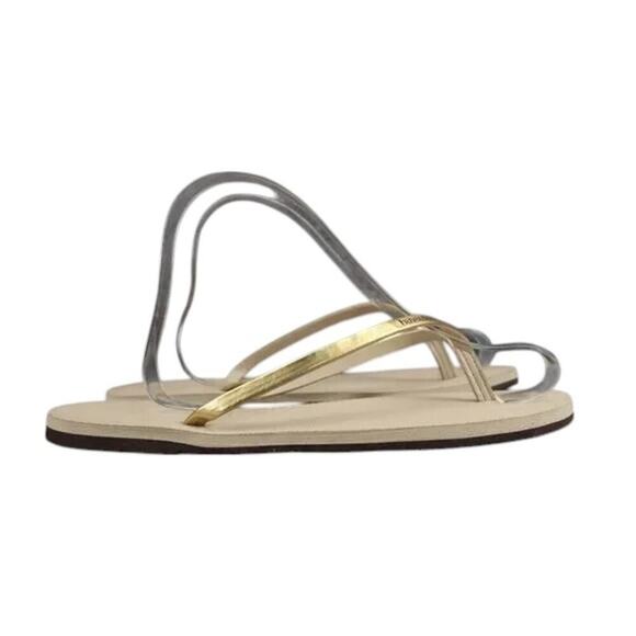 Havaianas Shoes Womens 9.5 Sandals Flip Flop Casual Fashion Gold Metallic Slim - Picture 15 of 15